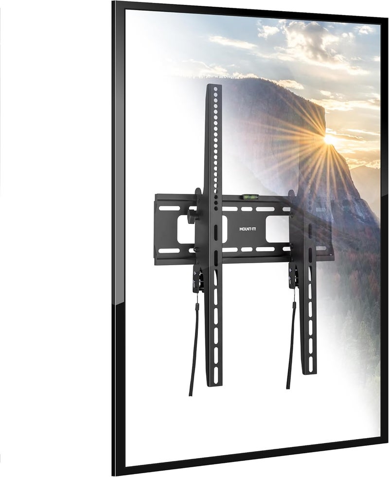 Mount-It! Portrait TV Wall Mount, Low Profile TV Mount for Vertical Mounting of Displays from 37" to 75", High 165 lb Weight Capacity, Anti-Theft Design, Tilting Menu Wall Board Mount, Sturdy Design - Image 1